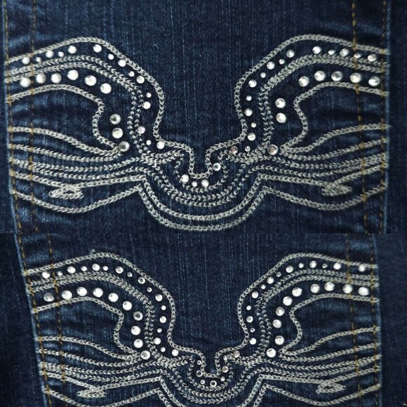 NYD Jeans Flare Leg Jeans Womens Size 18 High Rise Dark Wash Stretch Denim - Picture 7 of 15